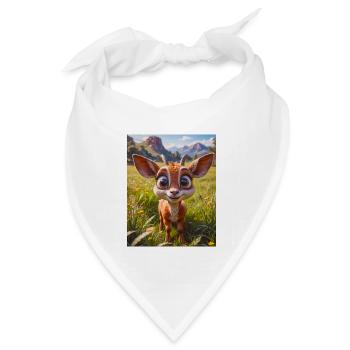 super süße afrikanische Tiere – Antilope - Bandana Dreieckstuch - Weiß - Vorne