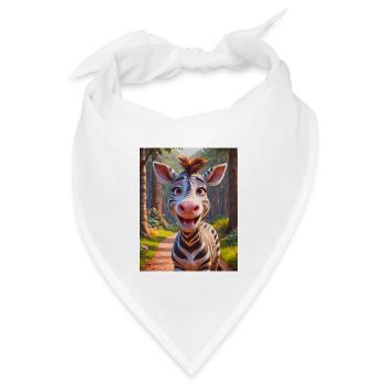 Super süße afrikanische Tiere Zebra - Bandana Dreieckstuch - Weiß - Vorne