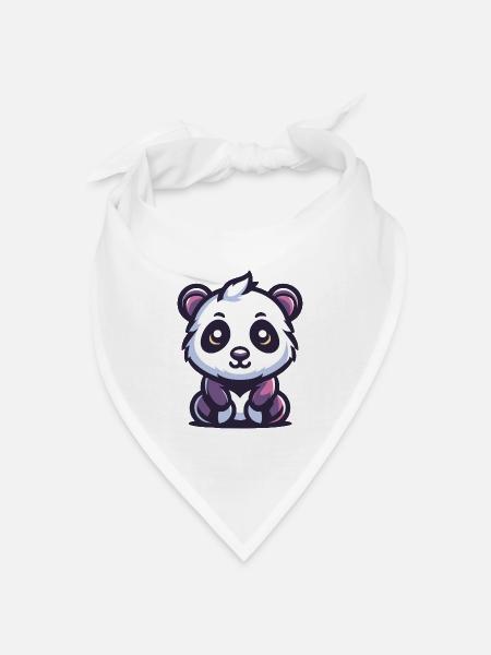 Süßer Panda - Bandana Dreieckstuch - Weiß
