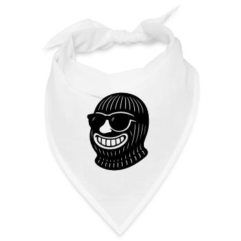 Bandit Gangster Skimaske - Bandana Dreieckstuch - Weiß - Vorne