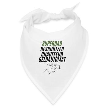Superdad Kraftvoll Grün - Bandana Dreieckstuch - Weiß - Vorne