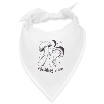 Mushling Love Pilz Herz Nacht - Bandana Dreieckstuch - Weiß - Vorne