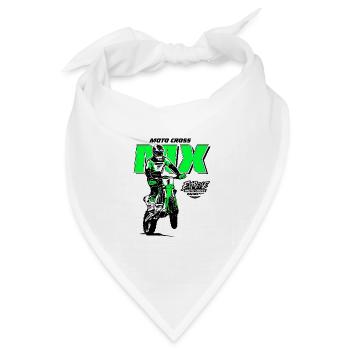 Moto Cross - Supercross - Motocross  - Bandana Dreieckstuch - Weiß - Vorne