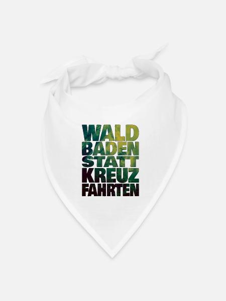 Waldbaden statt Kreuzfahrten - Bandana Dreieckstuch - Weiß