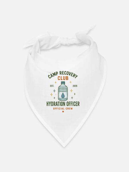 Hydration Officer – Camp Recovery Club Crew - Bandana Dreieckstuch - Weiß