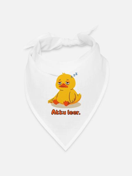 Ente Akku leer - Bandana Dreieckstuch - Weiß