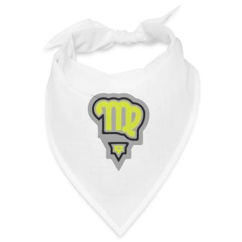 Tierkreis, Stammes-Virgo und Erde - Bandana Dreieckstuch - Weiß - Vorne