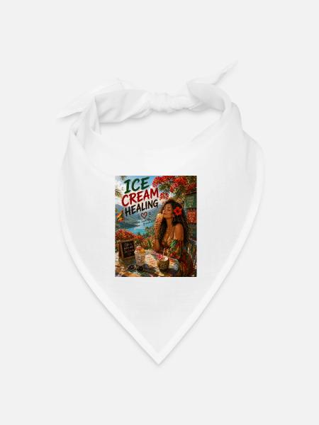 Healing Island Vibes - Bandana Dreieckstuch - Weiß
