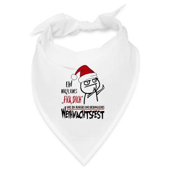 Weihnachten Fick dich Sprüche Santa Claus Fun - Bandana Dreieckstuch - Weiß - Vorne