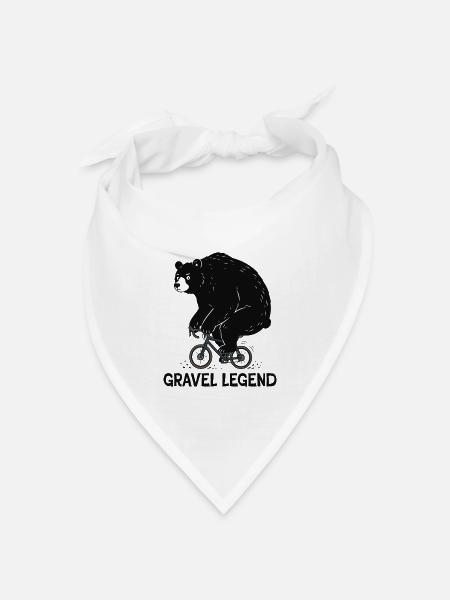 Gravel Legend – Funny Bear Cyclist - Bandana Dreieckstuch - Weiß