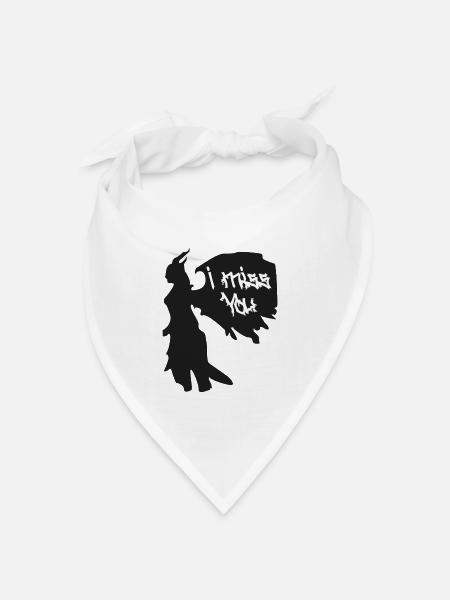 I Miss You Gothic Silhouette - Bandana Dreieckstuch - Weiß