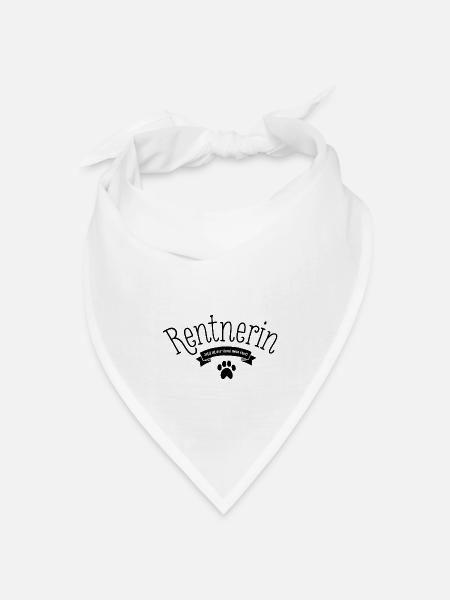 Rentnerin lustiges Geschenk zur Rente Hundeliebe - Bandana Dreieckstuch - Weiß