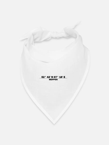 Meppen Koordinaten - Bandana Dreieckstuch - Weiß