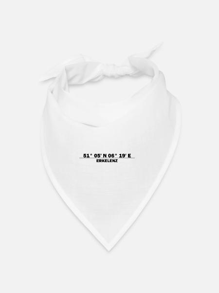 Erkelenz Koordinaten - Bandana Dreieckstuch - Weiß