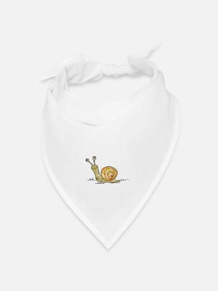 Lustige Schnecke - Bandana Dreieckstuch - Weiß