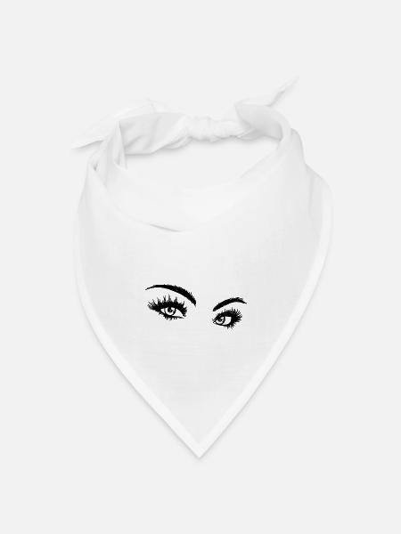 Augen - Frauenblick - Bandana Dreieckstuch - Weiß
