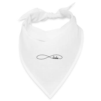 Unendliche Liebe –Schriftzug mit ∞-Zeichen - Bandana Dreieckstuch - Weiß - Vorne
