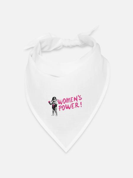 FRAUENPOWER! - Internationaler Frauentag - Bandana Dreieckstuch - Weiß