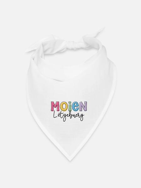 Moien Lëtzebuerg - Luxemburg - Bandana Dreieckstuch - Weiß
