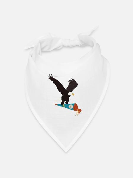 Adler_Schultüte_blau - Bandana Dreieckstuch - Weiß