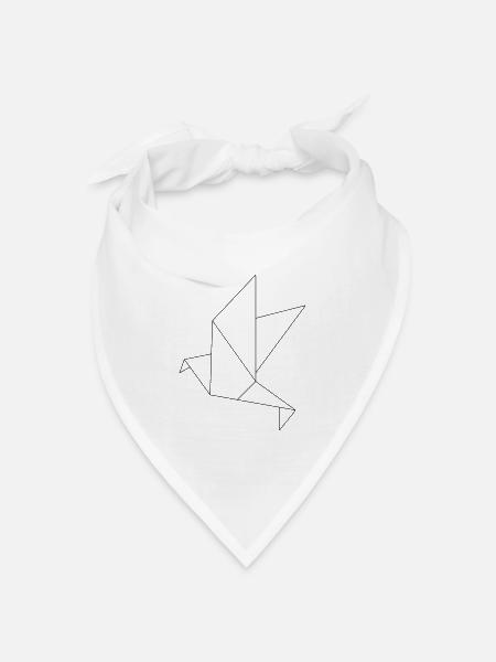 Origami Täubchen - Bandana Dreieckstuch - Weiß