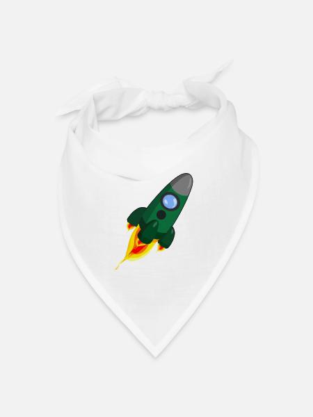 Rakete - Bandana Dreieckstuch - Weiß