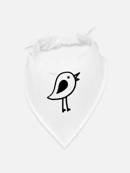 Vogel - Bandana Dreieckstuch - Weiß