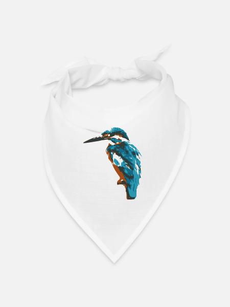 Eisvogel - Bandana Dreieckstuch - Weiß