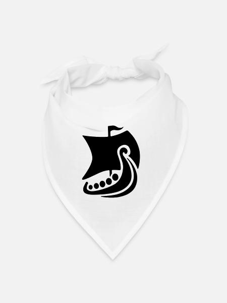 viking-ship - Bandana Dreieckstuch - Weiß