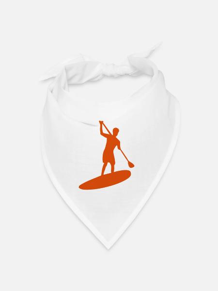 paddle board silhouette - Bandana Dreieckstuch - Weiß