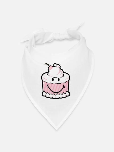 Smiley Cake - Bandana Dreieckstuch - Weiß