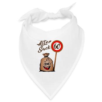 Alter Sack - 60. Geburtstag - 60 - Sechzig - Bandana Dreieckstuch - Weiß - Vorne