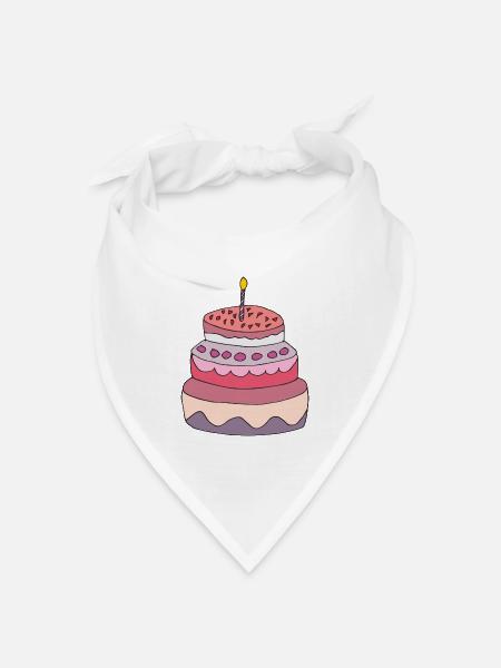Torte - Bandana Dreieckstuch - Weiß