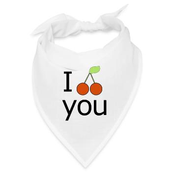 Kirschen Kirsche Cherry - Frutcht Obst - Comic you - Bandana Dreieckstuch - Weiß - Vorne