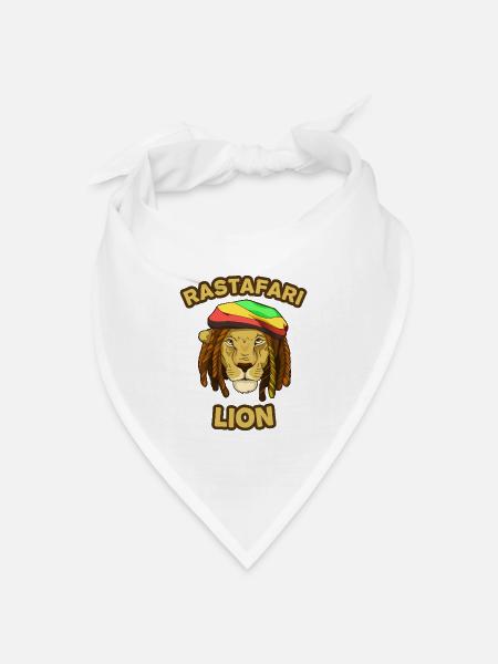 Rastafari Löwe Reggae Jamaika - Bandana Dreieckstuch - Weiß