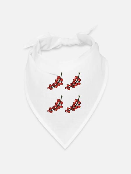 rote johannisbeere - red currant - Bandana Dreieckstuch - Weiß