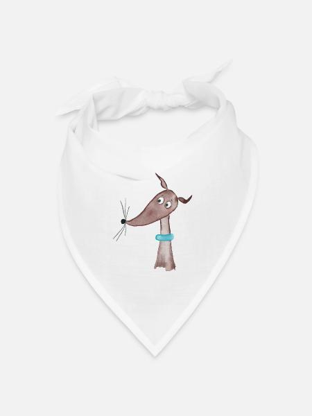 Kleiner Windhund - Bandana Dreieckstuch - Weiß