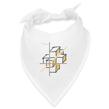 Koordinatensystem. x-y-z Achsen. Würfel. - Bandana Dreieckstuch - Weiß - Vorne