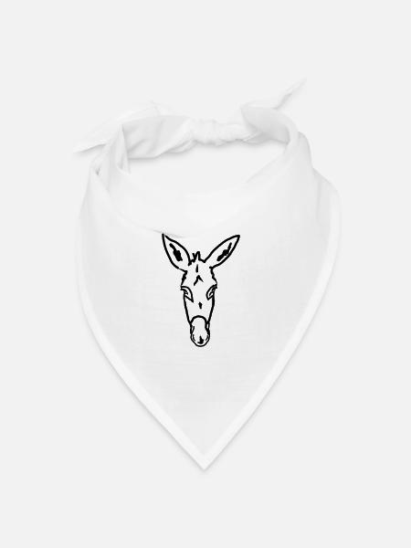 Esel Âne Donkey - Bandana Dreieckstuch - Weiß