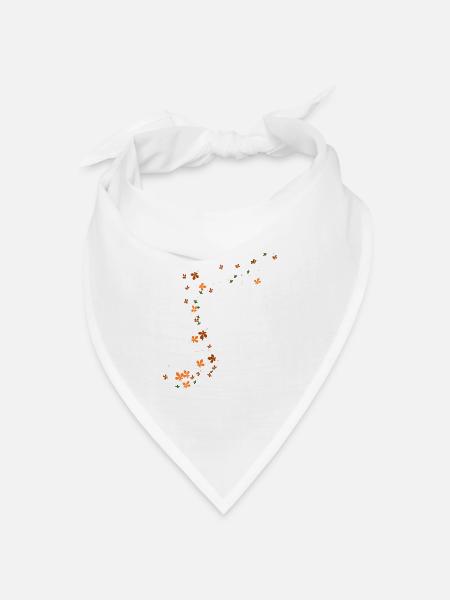 Herbstlaub - Bandana Dreieckstuch - Weiß