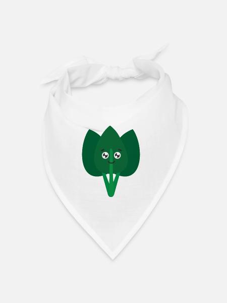 Spinat - Bandana Dreieckstuch - Weiß