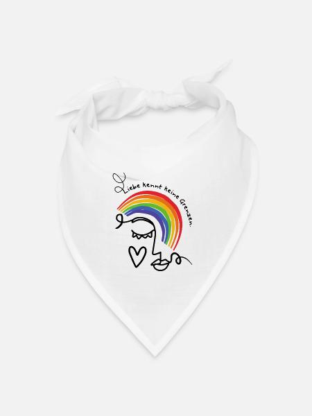 Pride Month Liebe Grenzen LGBTQ Regenbogen Queer - Bandana Dreieckstuch - Weiß