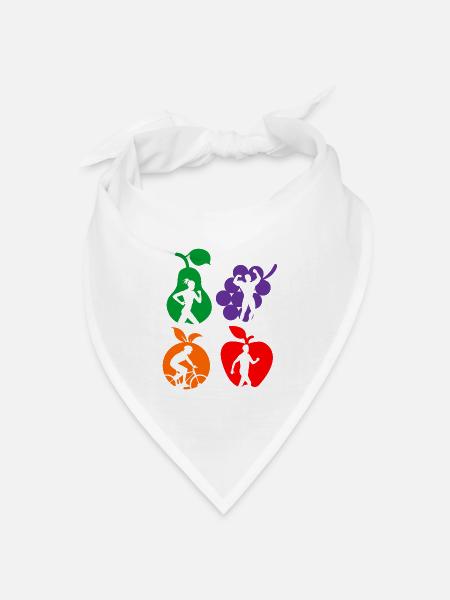 Gesunde Frucht gesunde Sportdiät - Bandana Dreieckstuch - Weiß