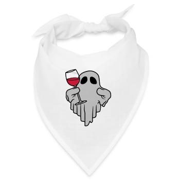 Wein trinkender Geist Comic - Bandana Dreieckstuch - Weiß - Vorne