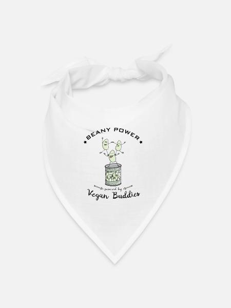 Bohnen Soja vegane Proteine - Bandana Dreieckstuch - Weiß