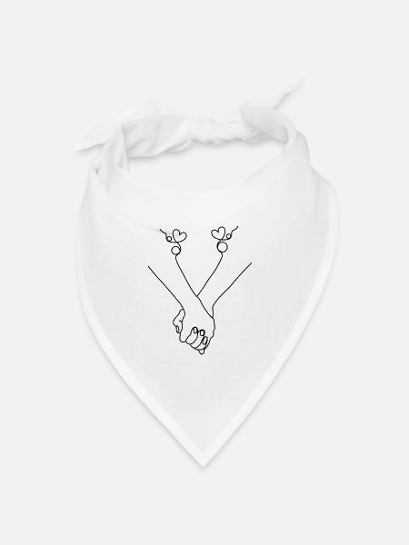 Zeichnen zum Linienpaar - Bandana Dreieckstuch - Weiß