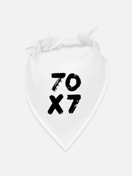 70x7: Unendliche Vergebung - Matthäus-Evangelium - Bandana Dreieckstuch - Weiß