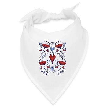 Mohnwiese_Folk Art - Bandana Dreieckstuch - Weiß - Vorne