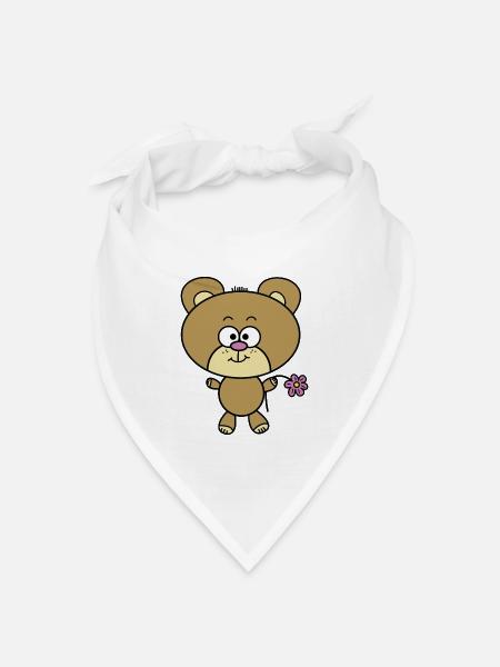 Teddybär - Bandana Dreieckstuch - Weiß