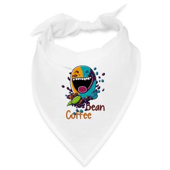 Lachende Kaffeebohne - Bandana Dreieckstuch - Weiß - Vorne